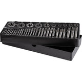 Set filiere cu tarozi, sertar TIP A (385x150 mm) pentru dulap mobil, M3-M18, 40 elemente, RICHMANN EXCLUSIVE