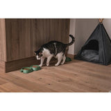 Castron, bol, pentru caine, pisica, suporti antiderapanti, PET reciclat, verde, marime S, 200 ml, 13x13x3.6 cm