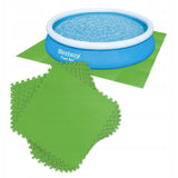 Covor de protectie pentru piscina, suport, polietilena, verde, set 8 buc, 78x78x0.5 cm, Bestway