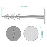 Cui plastic, fixare folii, tip harpon, set 50 buc, 25x100 mm 