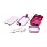 Cutie/caserola alimente, plastic, etansa, cu tacamuri, violet, 1.3 L, 23x13x7 cm, Curver