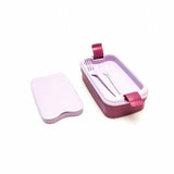 Cutie/caserola alimente, plastic, etansa, cu tacamuri, violet, 1.3 L, 23x13x7 cm, Curver