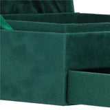 Cutie pentru bijuterii, velur, verde, 27x19x10.5 cm, Springos