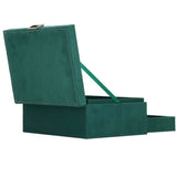 Cutie pentru bijuterii, velur, verde, 27x19x10.5 cm, Springos