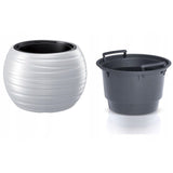 Ghiveci decorativ de flori, rotund, alb, 39.6x26 cm, Maze Bowl