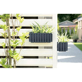 Jardiniera decorativa, suport metalic, sistem irigare, antracit, 58x18x16.2 cm, Boardee Fencycase W