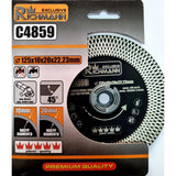 Disc diamantat turbo subtire, dublu segmentat, placi ceramice, taiere umeda si uscata, 125x22.23x1.3 mm, Richmann Exclusive