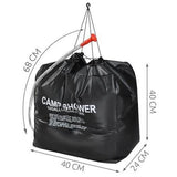 Dus solar turistic, camping, furtun 68 cm, negru, 40 L, 40x24x40 cm, Isotrade