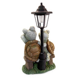 Decoratiune gradina, ceramica, lampa solara, broscute cu felinar, 24.5x17x30 cm