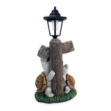 Decoratiune gradina, ceramica, lampa solara, broaste testoase, 23.5x16x33 cm