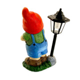 Decoratiune gradina, ceramica, lampa solara, pitic cu harlet, 20x17x37 cm