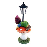 Decoratiune gradina, ceramica, lampa solara, ciuperca cu pitic, 25.5x22x41 cm