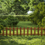 Gard de gradina decorativ, din lemn distantat, maro, 104x30 cm