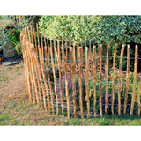 Gard de gradina din lemn de alun, distantat 4-6 cm, 500x100 cm