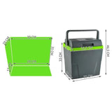 Geanta/lada frigorifica, 2 in 1, racire si incalzire, gri si verde, 12V, 16 L, 32x20x33 cm, Malatec