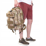 Ghiozdan/rucsac tactic, 4 compartimente, model Survival, camuflaj, verde, 23x24x42 cm, Springos