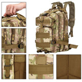 Ghiozdan/rucsac tactic, 4 compartimente, model Survival, camuflaj, verde, 23x24x42 cm, Springos