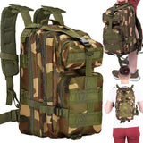 Ghiozdan/rucsac tactic, 4 compartimente, model Survival, camuflaj, verde si maro, 23x24x42 cm, Springos