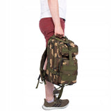 Ghiozdan/rucsac tactic, 4 compartimente, model Survival, camuflaj, verde si maro, 23x24x42 cm, Springos