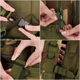 Ghiozdan/rucsac tactic, 4 compartimente, model Survival, camuflaj, verde si maro, 23x24x42 cm, Springos