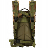 Ghiozdan/rucsac tactic, 4 compartimente, model Survival, camuflaj, verde si maro, 23x24x42 cm, Springos