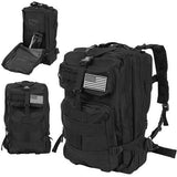 Ghiozdan/rucsac tactic, 5 compartimente, poliester 600D, negru, 38 L, 37x29x55 cm, Isotrade