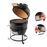 Gratar gradina, grill rotund, ceramic, cu capac, 35x40.5x55 cm, Kamado Egg 13 