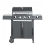 Gratar gradina, grill dreptunghiular, cu gaz, 4+1 arzatoare, cu roti, capac, 120x53x110 cm, BBQ Gordon