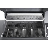 Gratar gradina, grill dreptunghiular, cu gaz, 4+1 arzatoare, cu roti, capac, 120x53x110 cm, BBQ Gordon