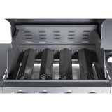 Gratar gradina, grill dreptunghiular, cu gaz, 4+1 arzatoare, cu roti, capac, 120x53x110 cm, BBQ Gordon