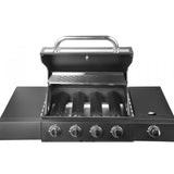 Gratar gradina, grill dreptunghiular, cu gaz, 4+1 arzatoare, cu roti, capac, 120x53x110 cm, BBQ Gordon