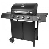 Gratar gradina, grill dreptunghiular, cu gaz, 4+1 arzatoare, cu roti, capac, 120x53x110 cm, BBQ Gordon