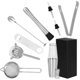 Kit pentru barmani, cocktail shaker, inox, set 11 piese, 400/700 ml, Springos