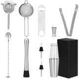 Kit pentru barmani, cocktail shaker, inox, set 11 piese, 400/700 ml, Springos