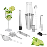 Kit pentru barmani, cocktail shaker, inox, set 11 piese, 400/700 ml, Springos