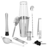 Kit pentru barmani, cocktail shaker, inox, set 11 piese, 400/700 ml, Springos