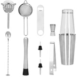 Kit pentru barmani, cocktail shaker, inox, set 11 piese, 400/700 ml, Springos