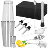 Kit pentru barmani, cocktail shaker, inox, set 11 piese, 700/400 ml, Springos