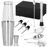 Kit pentru barmani, cocktail shaker, inox, set 11 piese, 700/400 ml, Springos