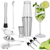 Kit pentru barmani, cocktail shaker, inox, set 11 piese, 700/400 ml, Springos