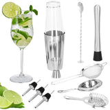 Kit pentru barmani, cocktail shaker, inox, set 11 piese, 700/400 ml, Springos