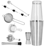 Kit pentru barmani, cocktail shaker, inox, set 11 piese, 700/400 ml, Springos