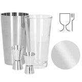 Kit pentru barmani, cocktail shaker, inox, set 14 piese, 400/700 ml, Springos