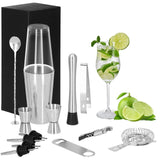 Kit pentru barmani, cocktail shaker, inox, set 14 piese, 400/700 ml, Springos