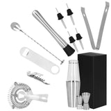 Kit pentru barmani, cocktail shaker, inox, set 14 piese, 400/700 ml, Springos