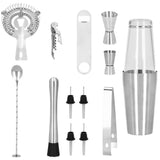 Kit pentru barmani, cocktail shaker, inox, set 14 piese, 400/700 ml, Springos