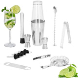 Kit pentru barmani, cocktail shaker, inox, set 14 piese, 400/700 ml, Springos