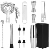 Kit pentru barmani, cocktail shaker, inox, set 14 piese, 600/750 ml, Springos