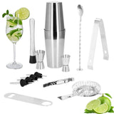 Kit pentru barmani, cocktail shaker, inox, set 14 piese, 600/750 ml, Springos