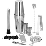 Kit pentru barmani, cocktail shaker, inox, set 14 piese, 600/750 ml, Springos